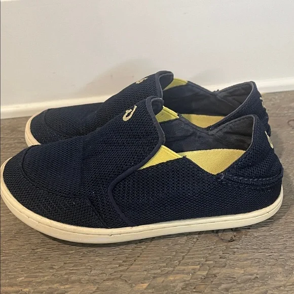 OluKai Nohea Mesh Shoes Navy Blue Slip On Lightweight Loafers - Boys Size 13 - Picture 6 of 11